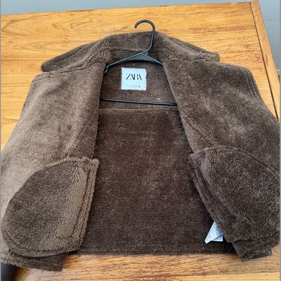 Zara DOUBLE SIDED SHORT JACKET - Brown - Picture 11 of 11